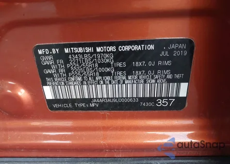 2020 Mitsubishi Outlander Sport 2.0 Se Awc from USA, damaged, VIN JA4AR3AU9LU000633